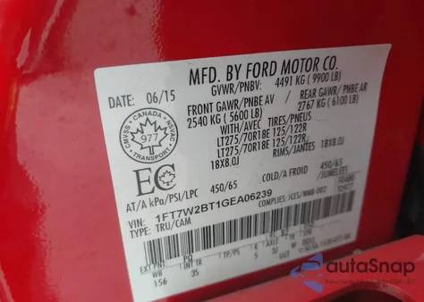 2016 Ford F-250 Xlt from USA, damaged, VIN 1FT7W2BT1GEA06239